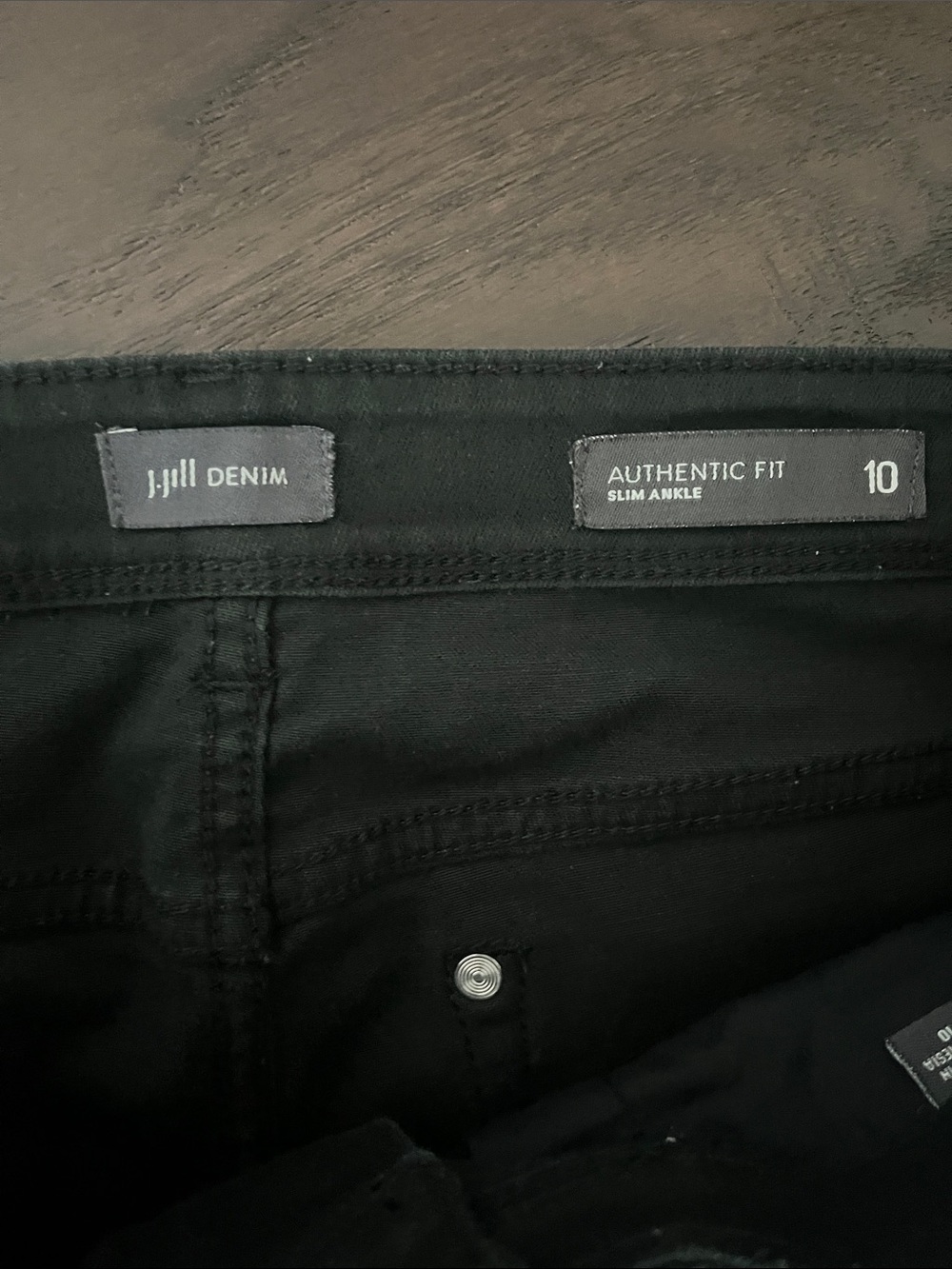 J Jill Denim authentic fit slim ankle black jeans size 10 - Picture 3 of 6